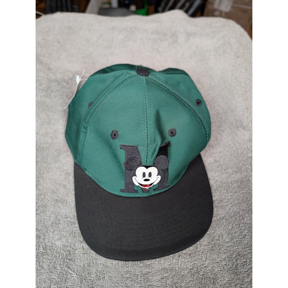 The Disney Store Mickey Mouse Hat Cap Snapback Green M Disney 90s
